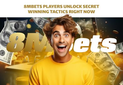 A man smiles while holding money, promoting 8mbets players' secret winning tactics available now.