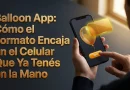 Mano cercana de un jugador tocando la pantalla del móvil, resaltando el formato de Balloon App.