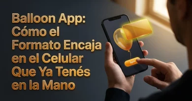 Mano cercana de un jugador tocando la pantalla del móvil, resaltando el formato de Balloon App.