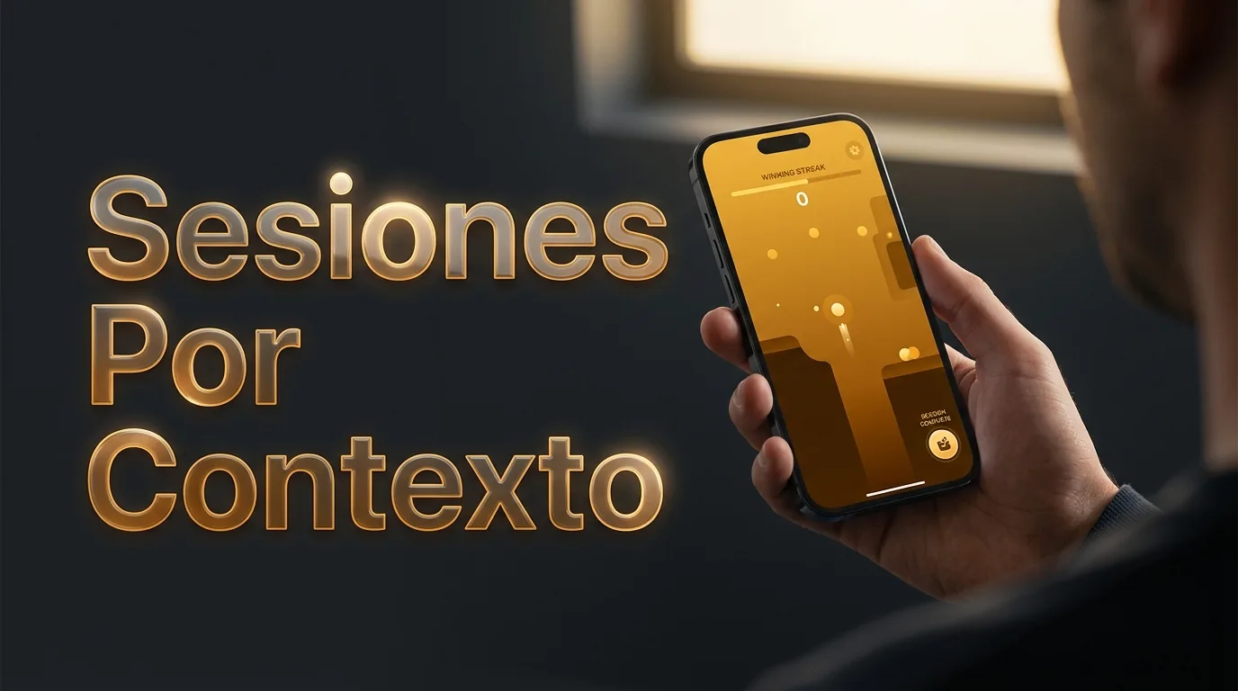 Mano sosteniendo un smartphone jugando en el contexto de sesiones rápidas.