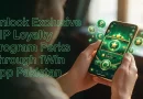 Hands holding a phone displaying a loyalty program and VIP perks.